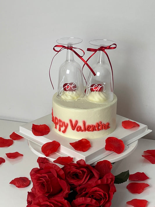 Special Design _ Wine glasses cake 🍷 - event / romantic / anniversary cake, Sydney